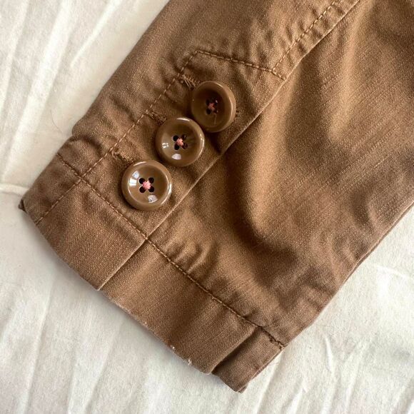 2000s Aeropostale Brown Button Front Cropped Blazer Jacket Sz M Preppy Boho Y2K - Picture 4 of 5